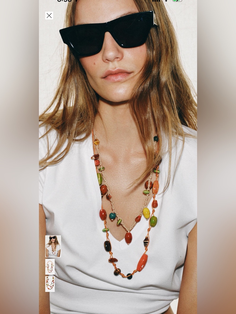 ZARA Multi-Color Beaded Long Necklace